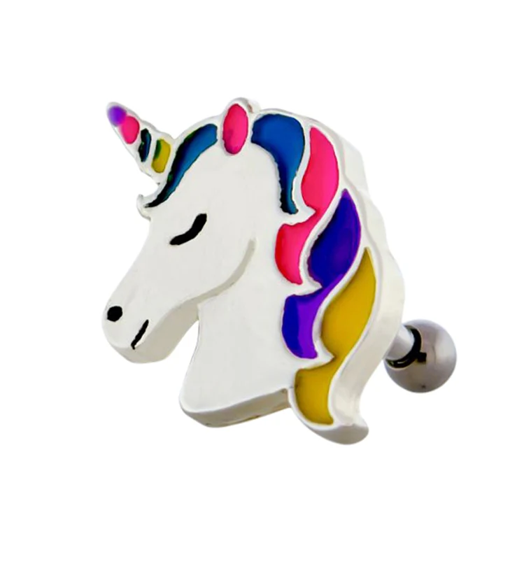 16G Unicorn Cartilage Barbell - Mrs Treak