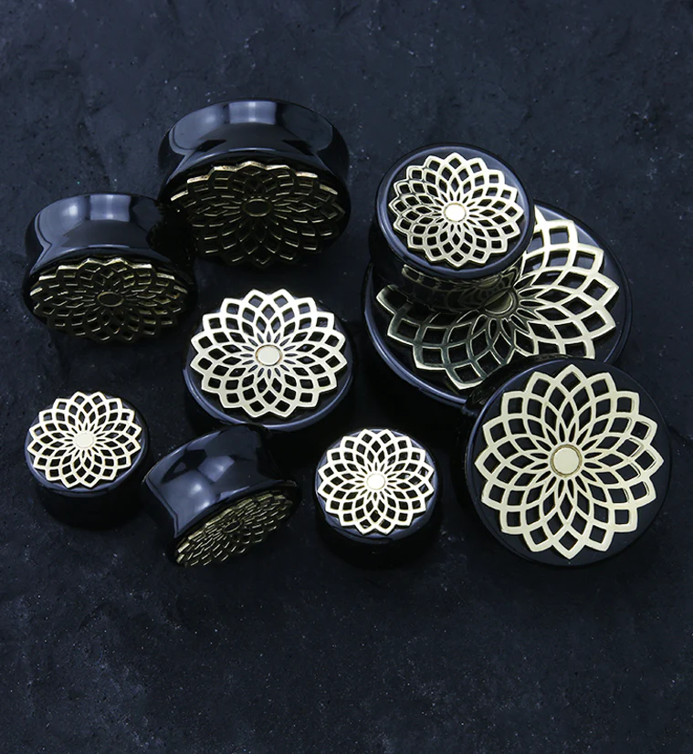 Mandala Frame Obsidian Plugs - Mrs Treak