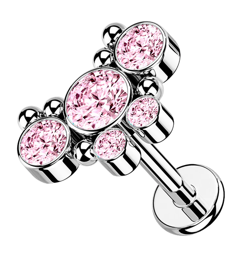 Pink Passel Gem Labret Post - Mrs Treak