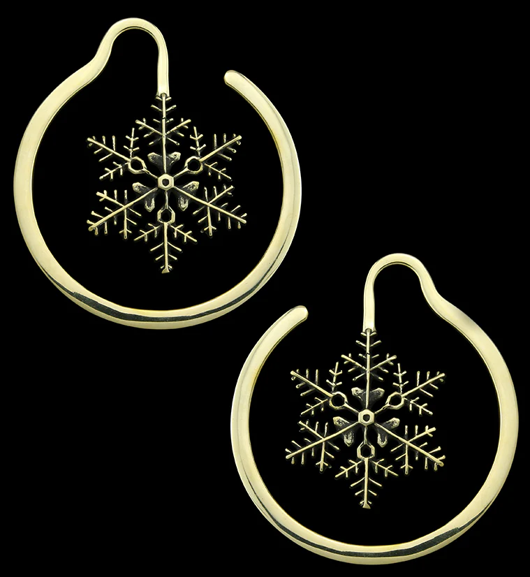 Snowflake Brass Ear Weights - Mrs Treak