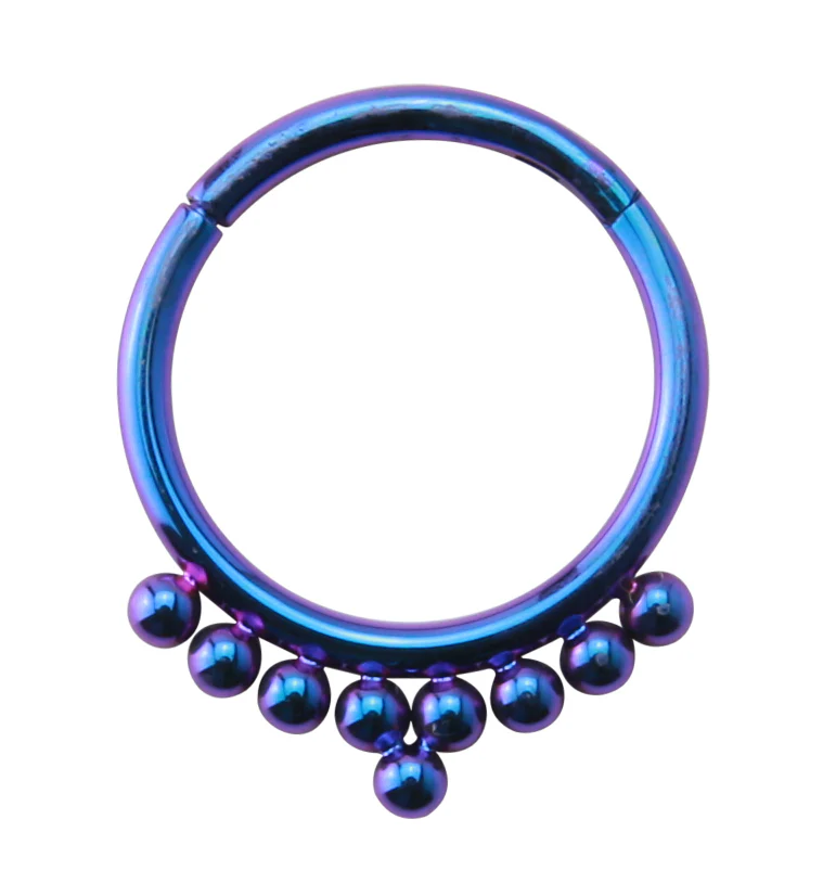 Blurple Titanium Fuse Hinged Segment Ring - Mrs Treak
