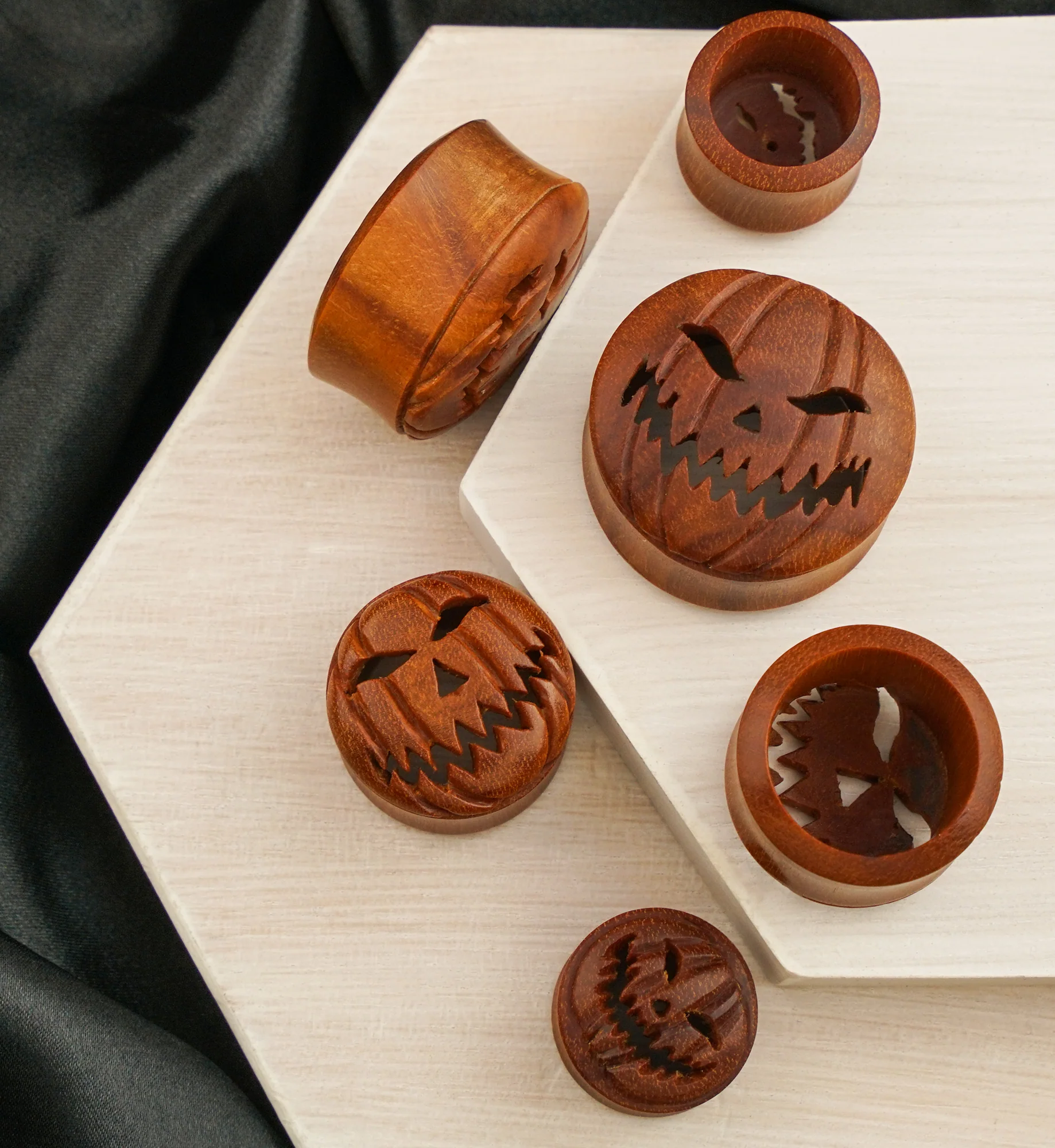 Stingy Jack Pumpkin Saba Wood Plugs - Mrs Treak