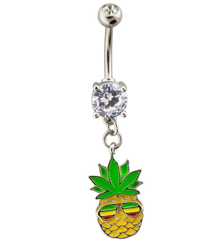 Hemp Pineapple Belly Button Ring - Mrs Treak