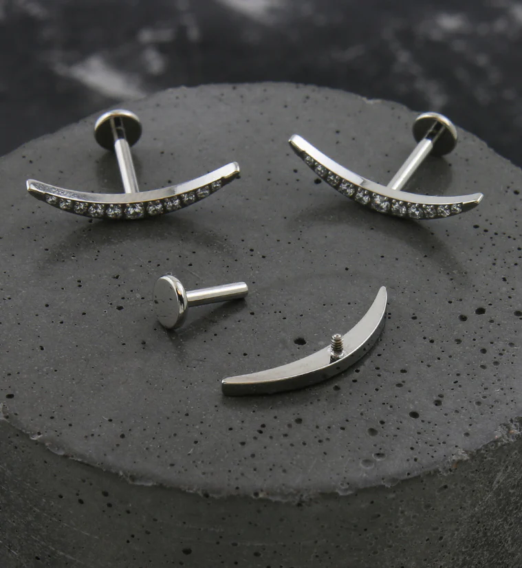 Camber Clear CZ Internally Threaded Titanium Labret - Mrs Treak