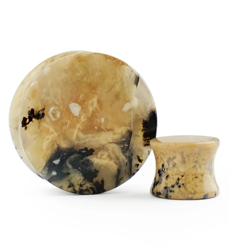 Tiger Agate Dendritic Stone Plugs - Mrs Treak