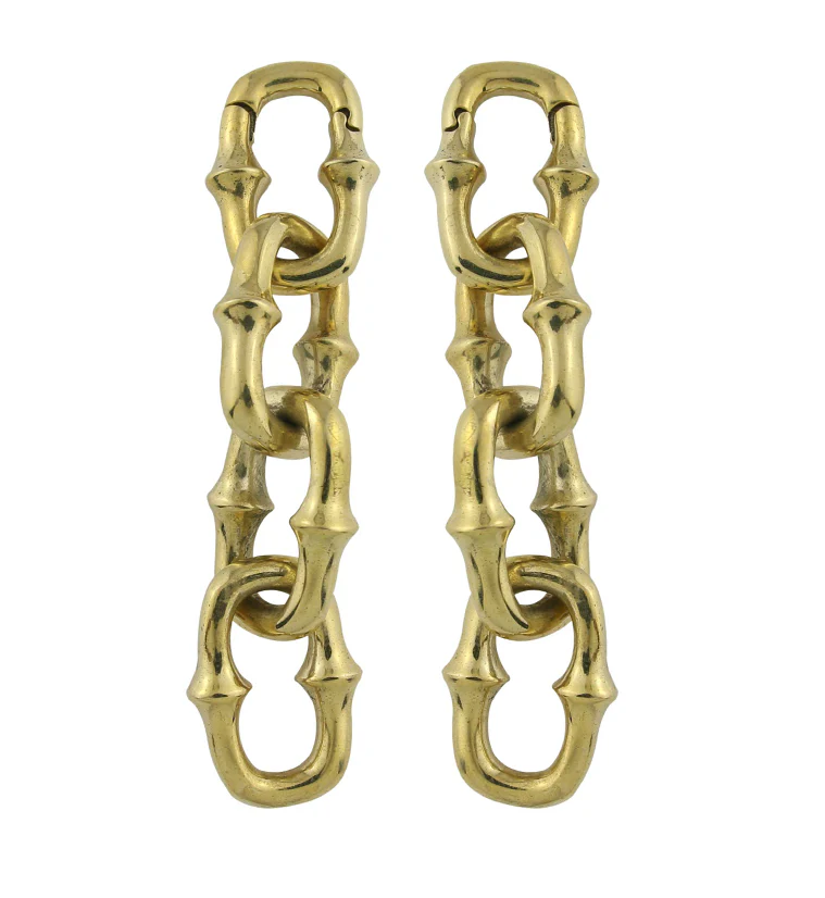 Mini OG Chain Quad Link Brass Ear Weights - Mrs Treak