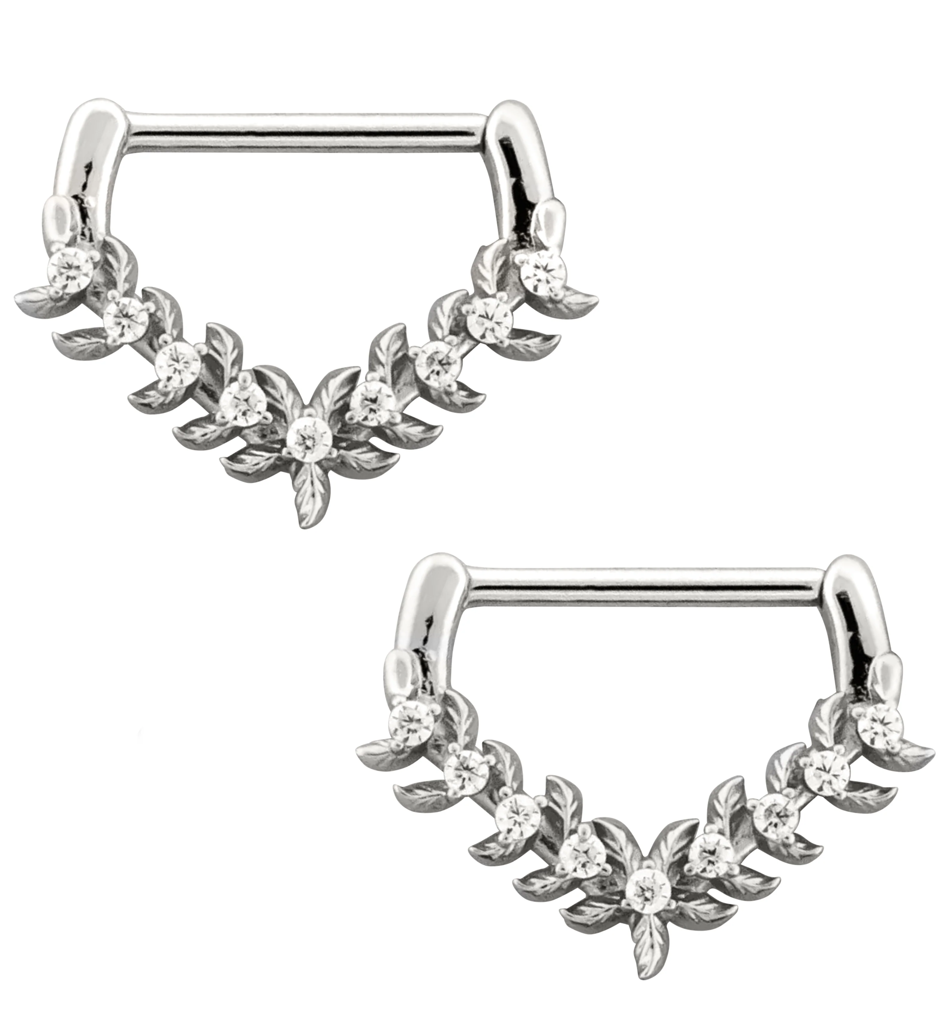 Laurel Point Clear CZ Stainless Steel Nipple Clicker - Mrs Treak