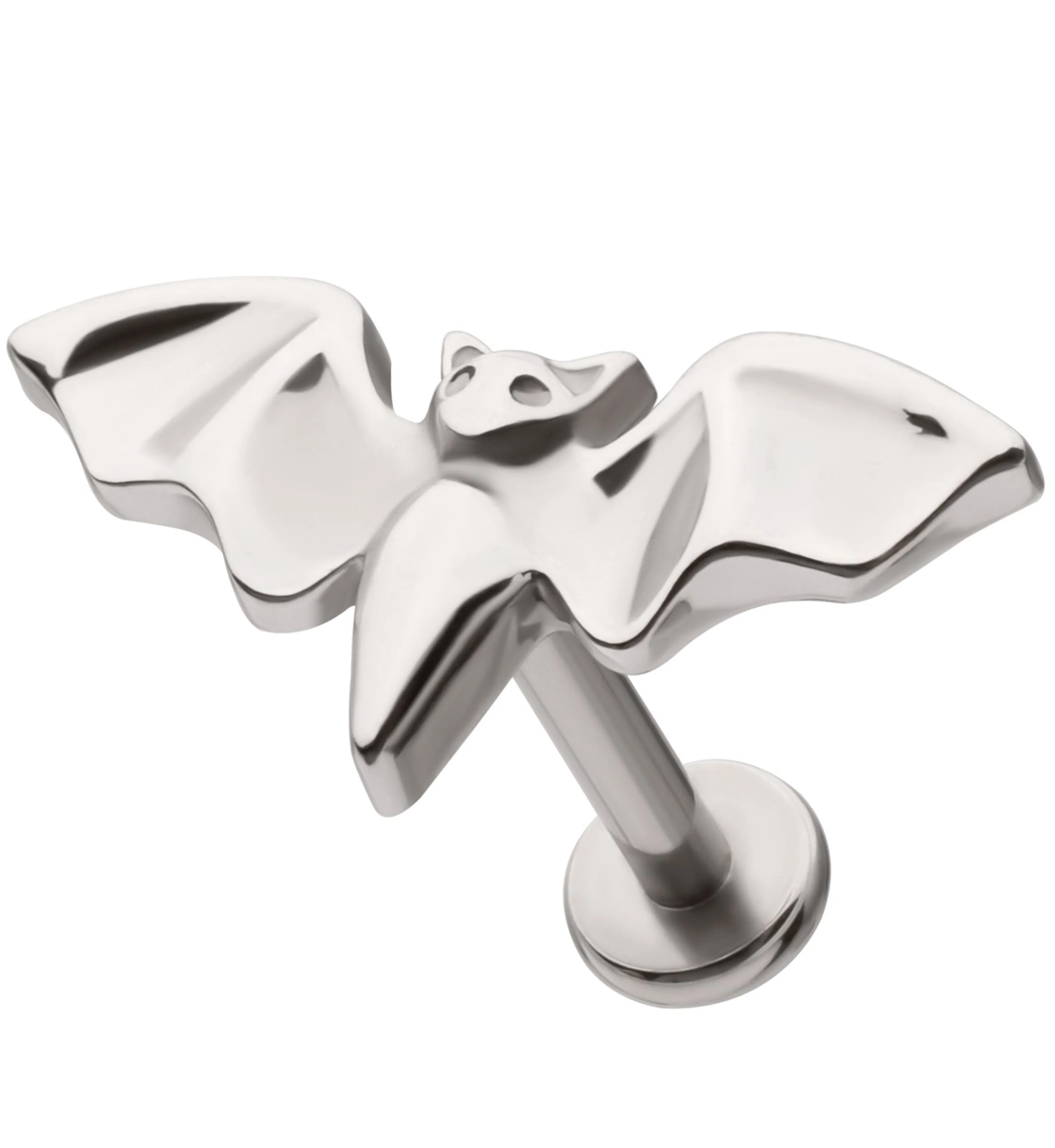 Bat Stainless Steel Internally Threaded Labret - Mrs Treak