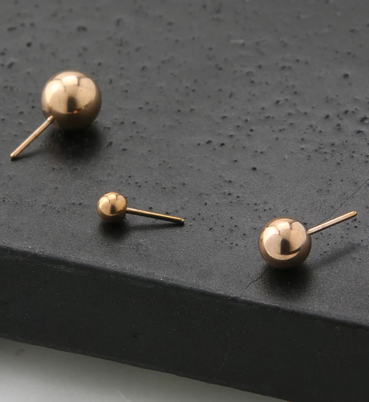 Rose Gold PVD Ball Titanium Threadless Top - Mrs Treak