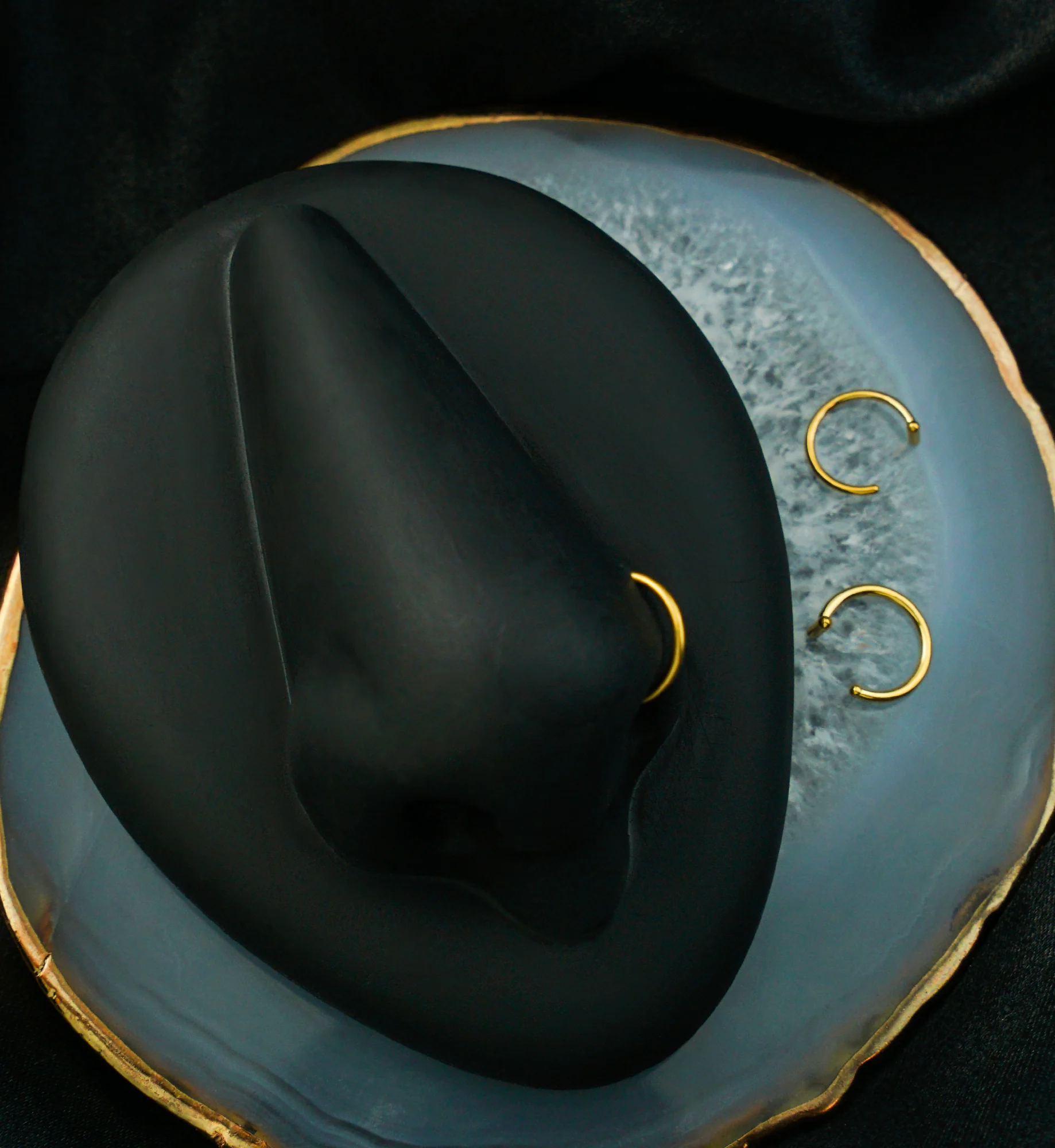 Gold PVD Bar Titanium Nose Hoop Ring - Mrs Treak