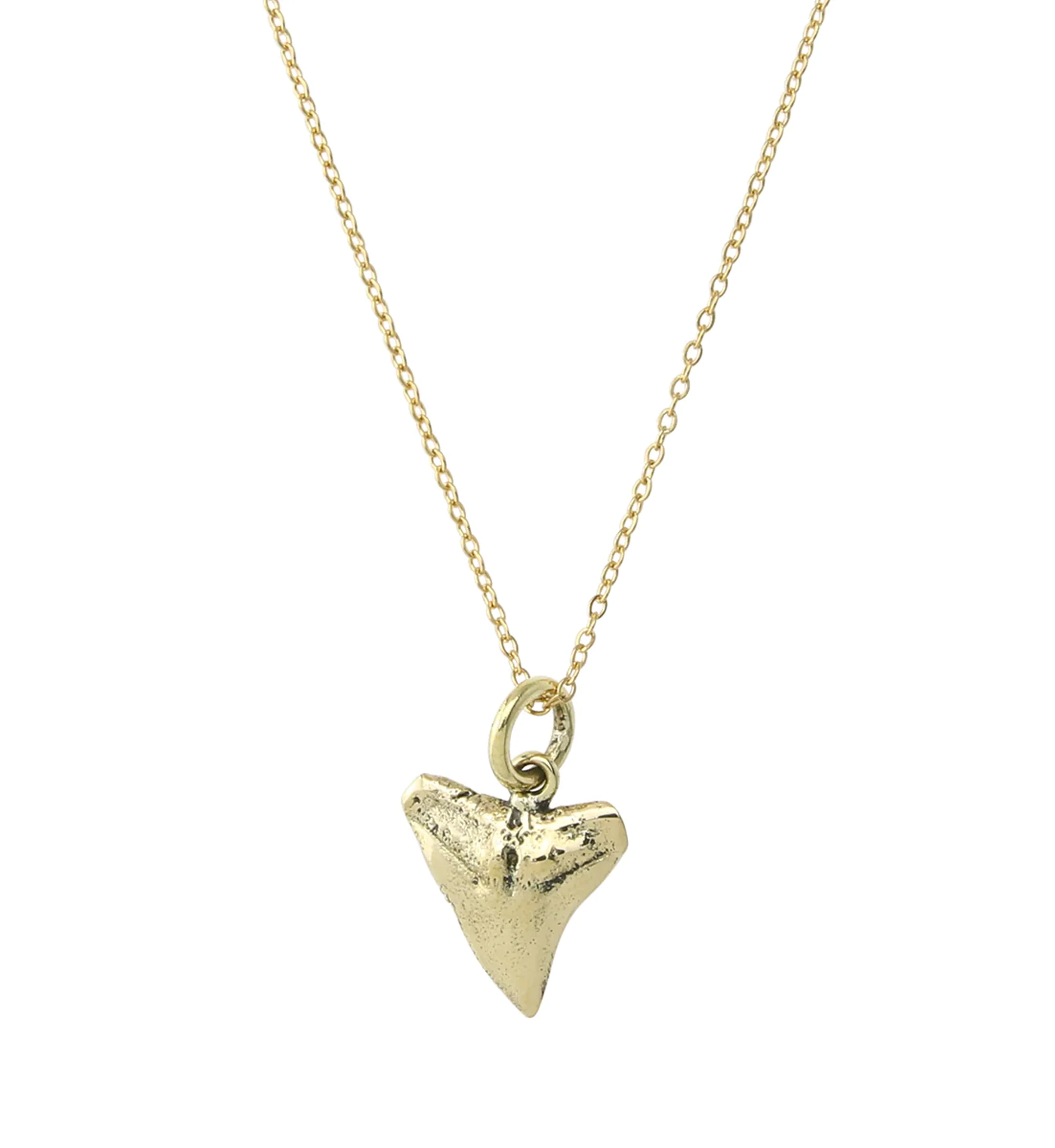 Solid Brass Shark Tooth Curb Chain Necklace - Mrs Treak