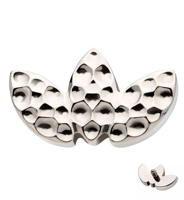 Hammered Triple Empress Internally Threaded Titanium Top - Mrs Treak