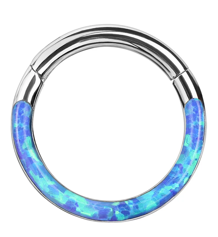 Blue Opalite Frontal Hinged Segment Ring - Mrs Treak