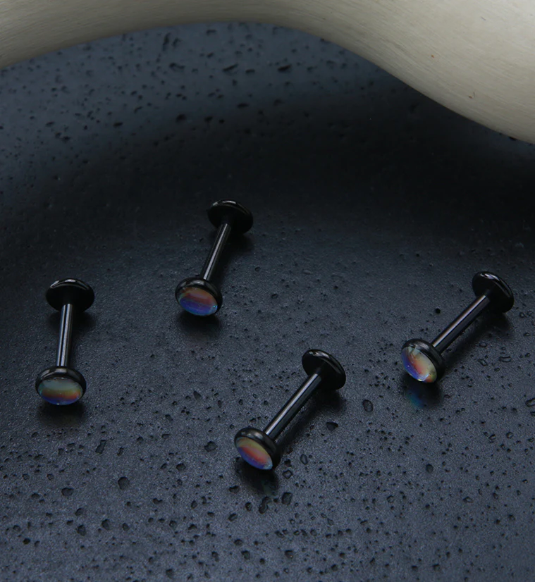 Black PVD Aura Labret Post - Mrs Treak