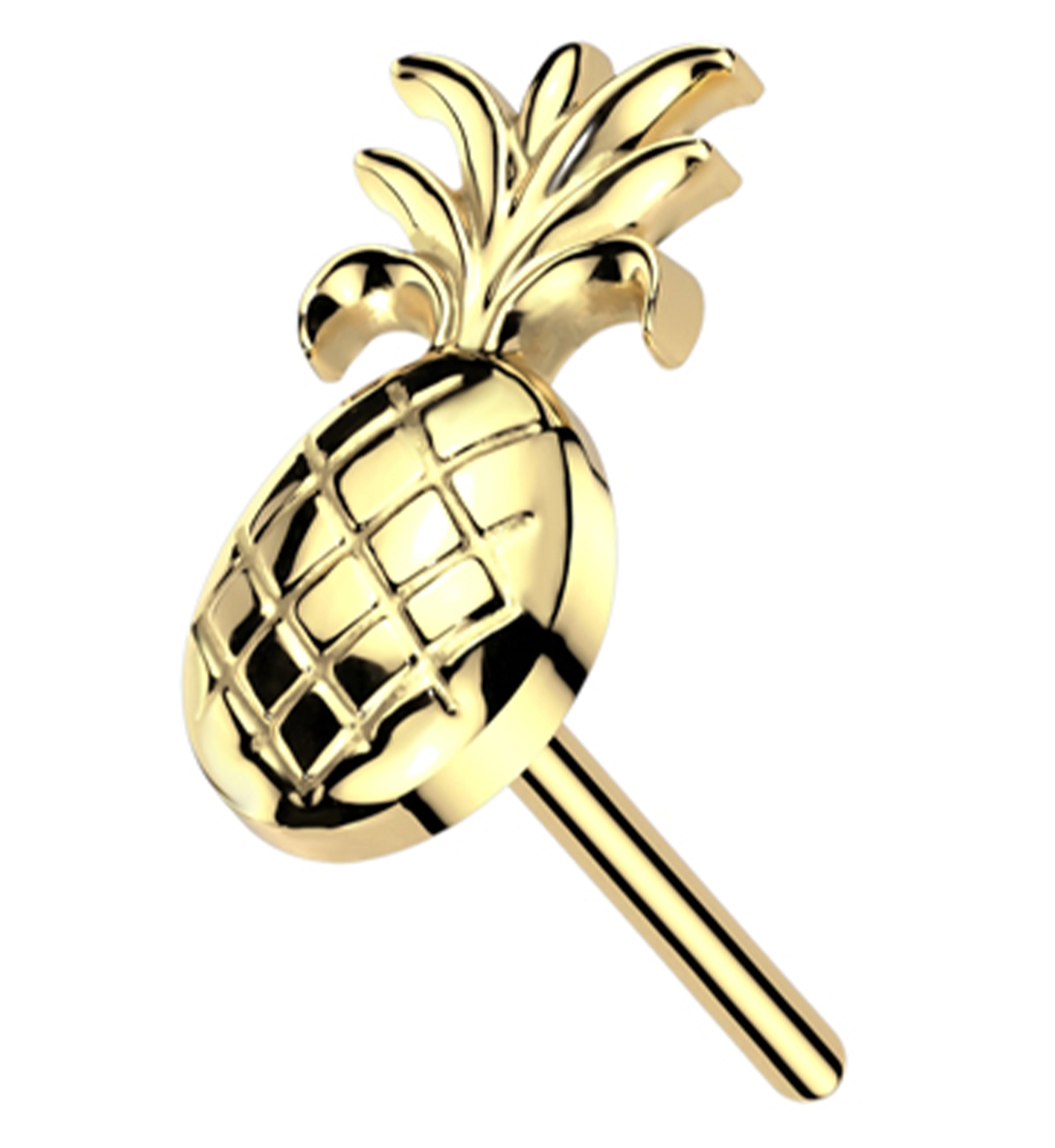 14kt Gold Mini Pineapple Threadless Top - Mrs Treak