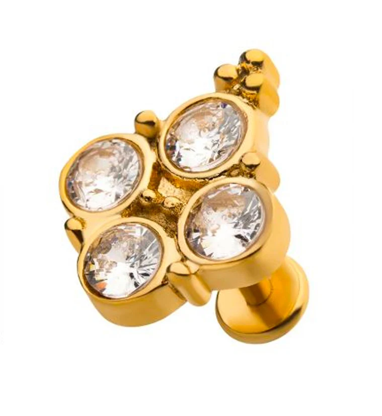 18G Gold PVD Union CZ Labret - Mrs Treak
