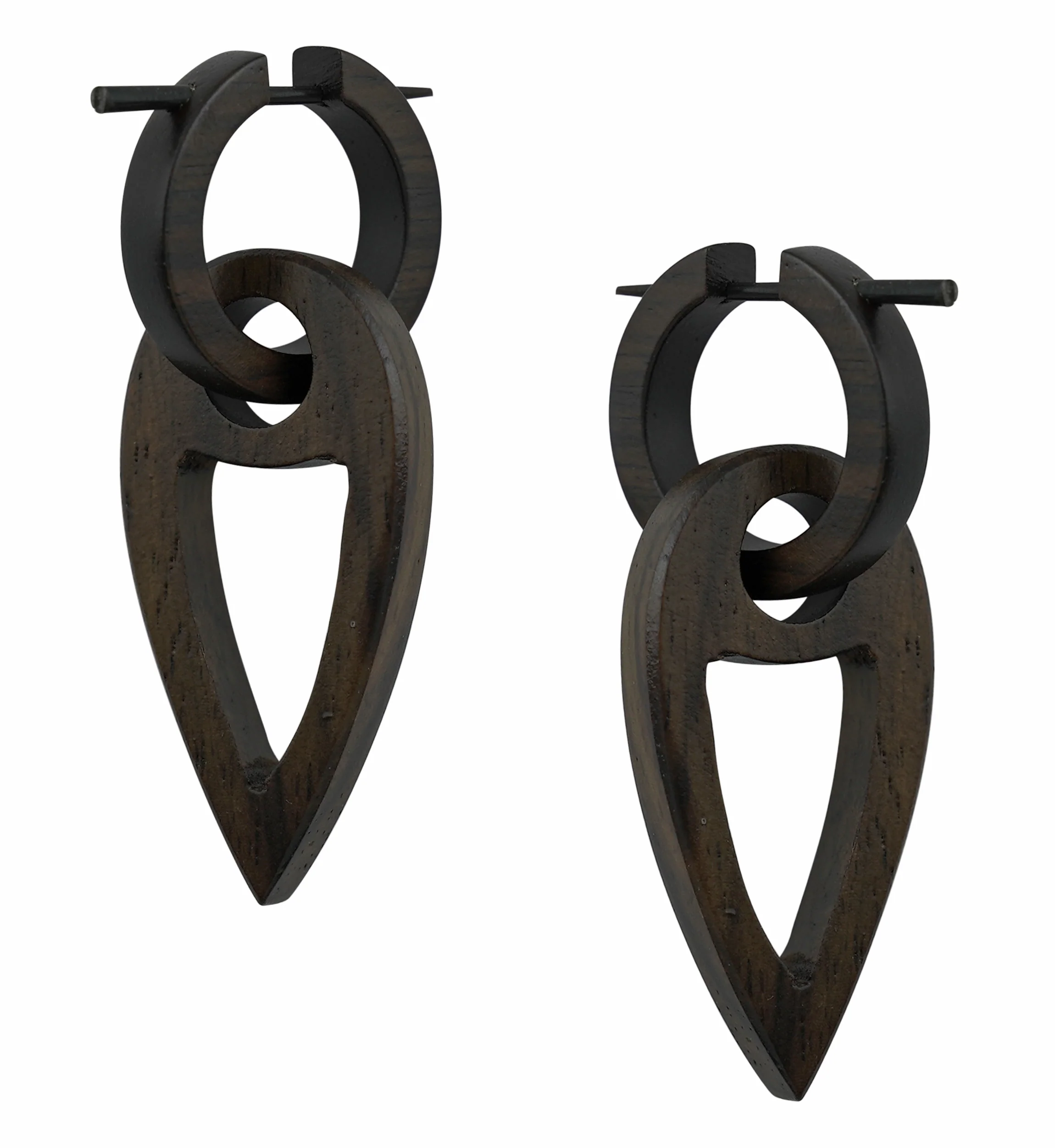 Geo Wooden Hoop Earrings - Mrs Treak