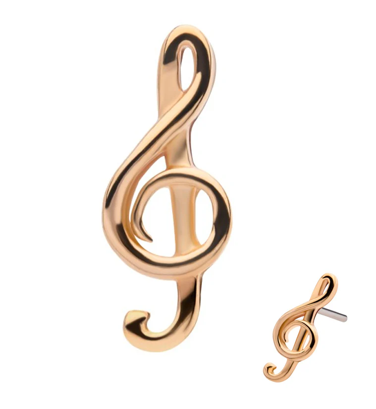 14kt Gold Treble Clef Threadless Top - Mrs Treak