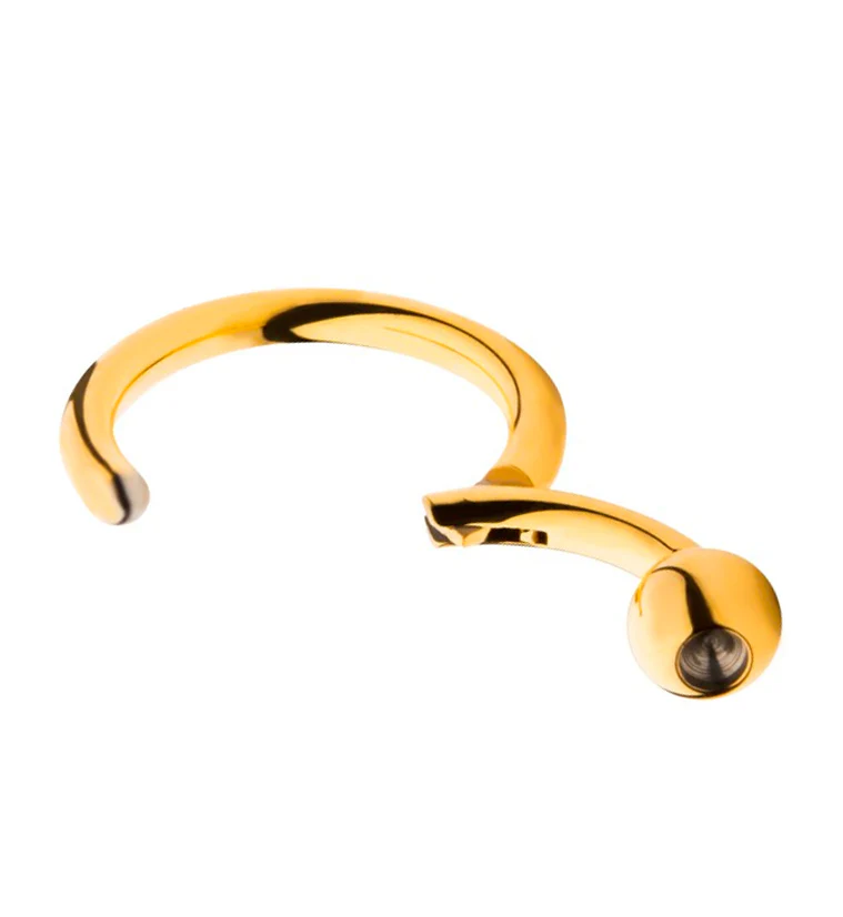 24kt PVD Gold Titanium Hinged Segment Captive Bead Ring - Mrs Treak