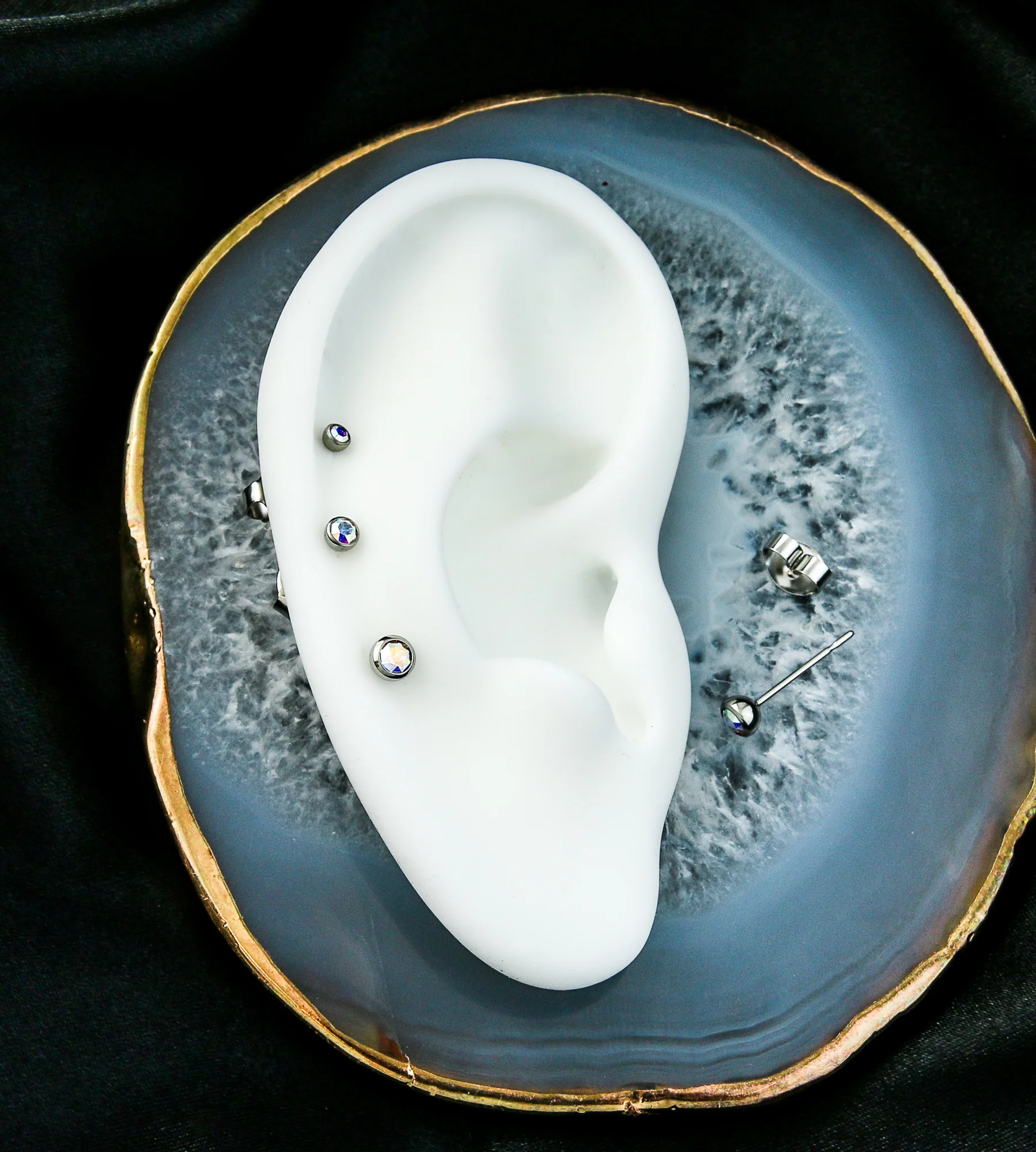 Rainbow Aurora Bezel CZ Stainless Steel Stud Earrings - Mrs Treak