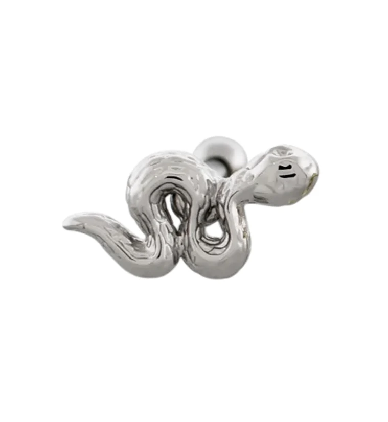 Snake Stainless Steel Cartilage Barbell - Mrs Treak
